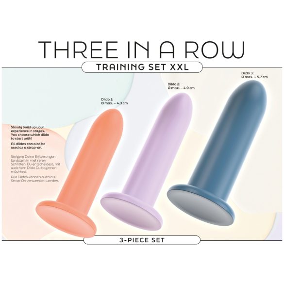 Three in a Row - dildo treniruočių rinkinys - 3 vnt spalvoti