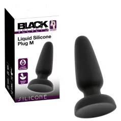   Black Velvets - silikoninis analinis kaištis su siurbtuku (juodas) - M