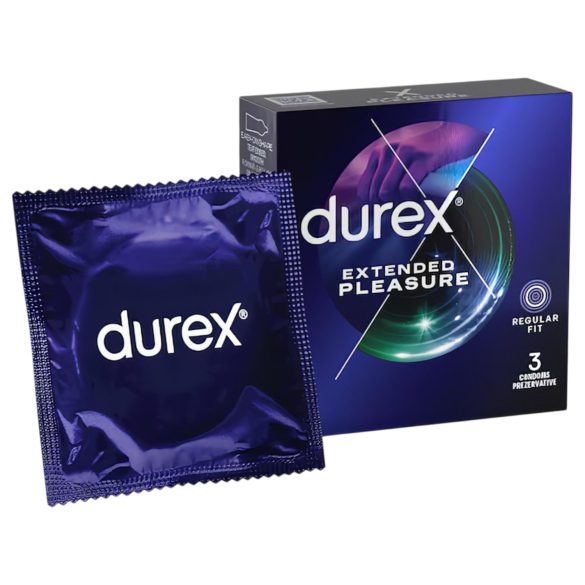 Durex Extended Pleasure - prezervatyvai su atidėtu poveikiu - 56mm - 3 vnt