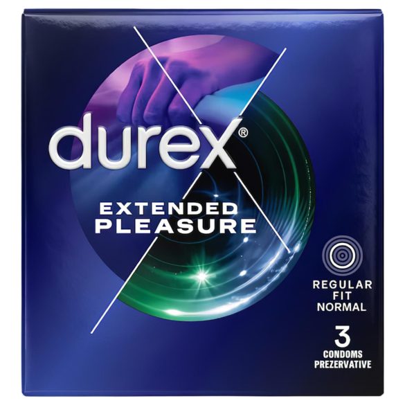 Durex Extended Pleasure - prezervatyvai su atidėtu poveikiu - 56mm - 3 vnt