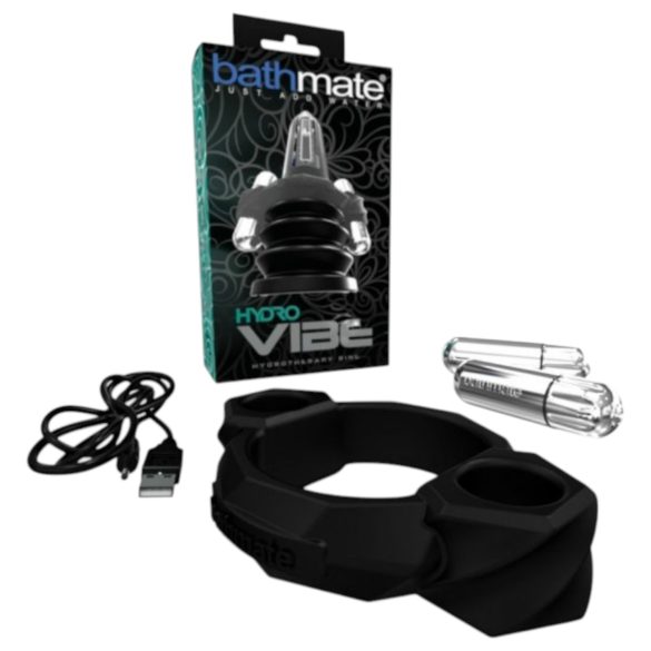 Bathmate Hydro Vibe - hidroterapinis vibracinis žiedas (juodas)
