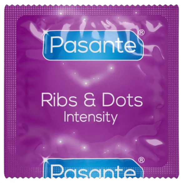 Pasante - prezervatyvai su briaunelėmis ir taškeliais - 12 vnt
