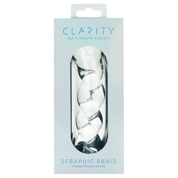 Clarity - stiklinis dildo - pintas raštas - skaidrus