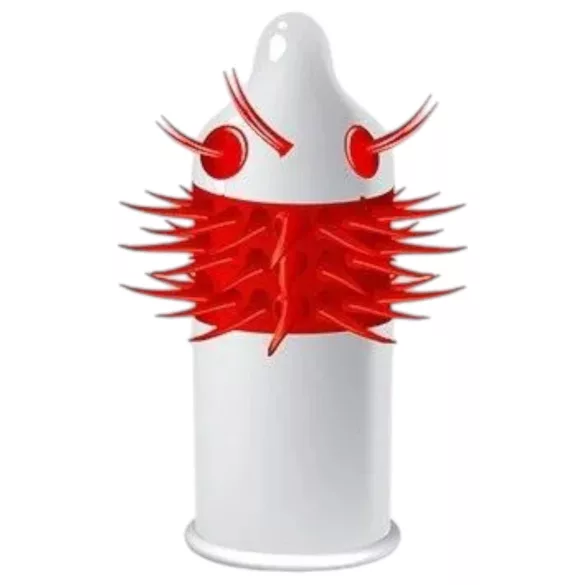 Egzo Ugly Coyote - ilgi dygliuotas prezervatyvas - 1 vnt