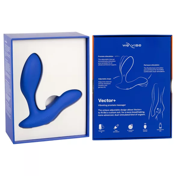 We-Vibe Vector+ - analinis vibratorius - išmanus, įkraunamas - mėlynas