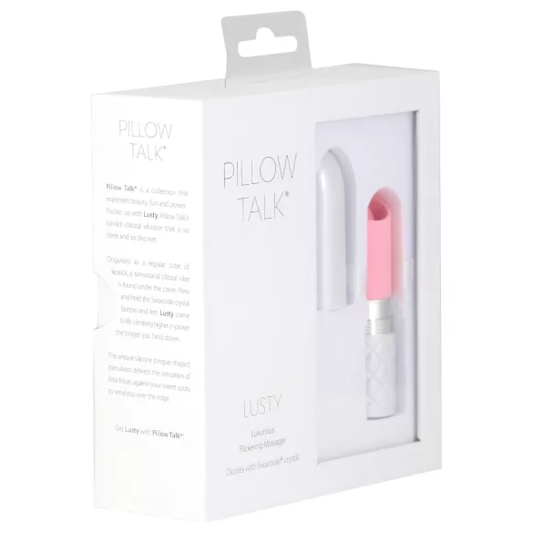 Pillow Talk Lusty - vibratorius su liežuvėliu - įkraunamas - rožinis