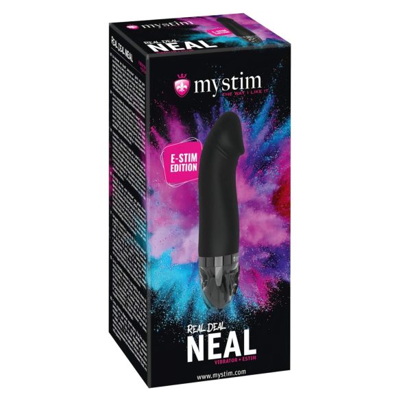 mystim Real Deal Neal - elektrinis vibratorius - įkraunamas - juodas