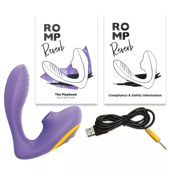 ROMP Reverb - G taško vibratorius su oro bangomis - 2in1 - violetinis