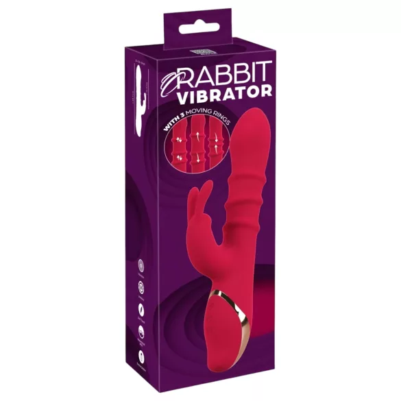 You2Toys Rabbit - vibruojantis žiedas su judančia galvute - raudonas