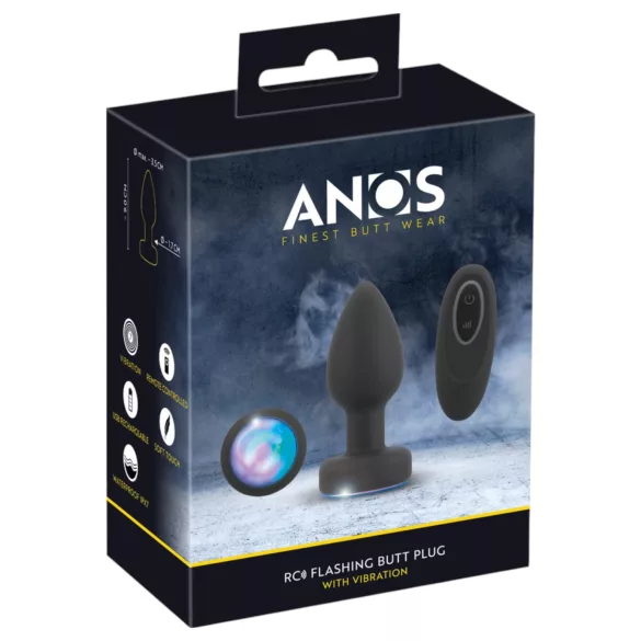 ANOS - šviečiantis vibruojantis analinis kaištis (juodas)