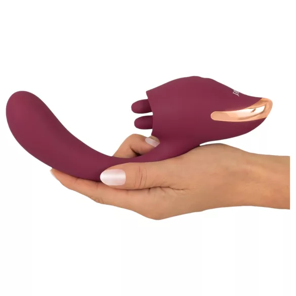 Javida - 2in1 vibratorius su liežuvėliu - raudonas