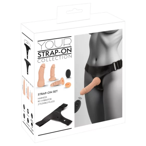 You2Toys - prisegamas dildo rinkinys - natūralios spalvos