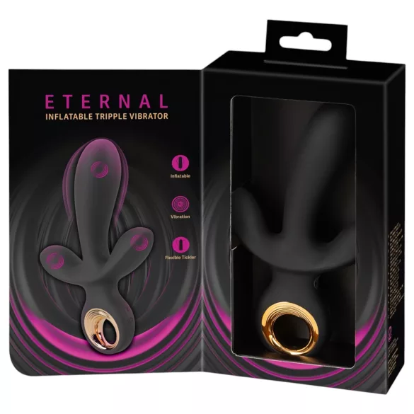 Eternal - pripučiamas trigubas vibratorius - juodas