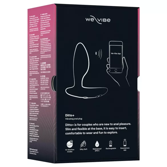 We-Vibe Ditto+ - programėle valdomas analinis vibratorius (juodas)