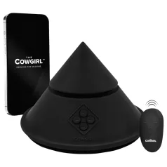   The Cowgirl Cone - programu valdoma aukštos kokybės sekso mašina - su 2 keičiamosiomis antgaliais, 20 vibracijos režimų (juoda)