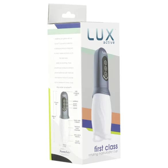 LUX Active First Class - automatinis masturbatorius - balta/pilka