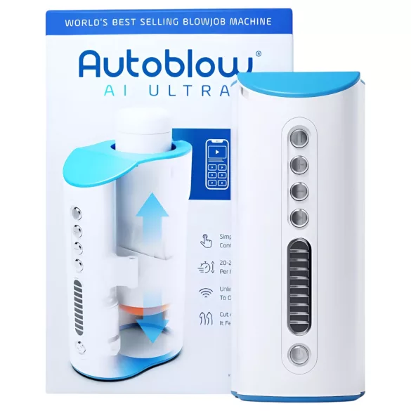Autoblow A.I. Ultra - masturbatorius vyrams - burnos formos - baltas