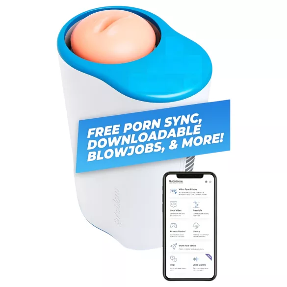 Autoblow A.I. Ultra - masturbatorius vyrams - burnos formos - baltas