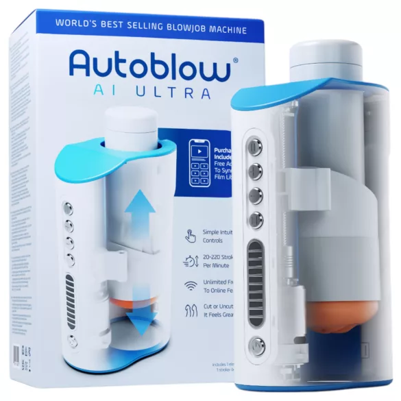 Autoblow A.I. Ultra - masturbatorius vyrams - burnos formos - baltas