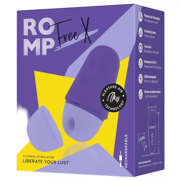 ROMP Free X - klitorio stimuliatorius su oro bangomis - įkraunamas - violetinis