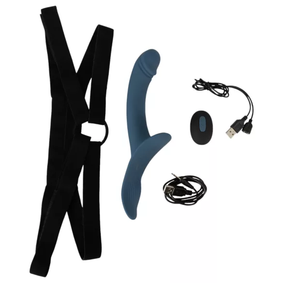 You2Toys - prisegamas vibratorius rinkinys - juodas mėlynas