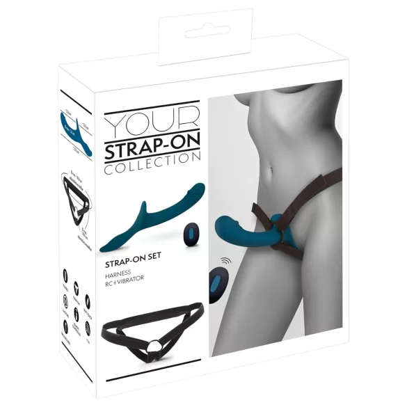 You2Toys - prisegamas vibratorius rinkinys - juodas mėlynas