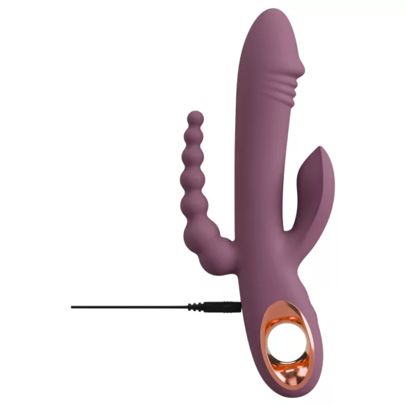You2Toys - vibratorius su trimis atšakomis - įkraunamas - violetinis