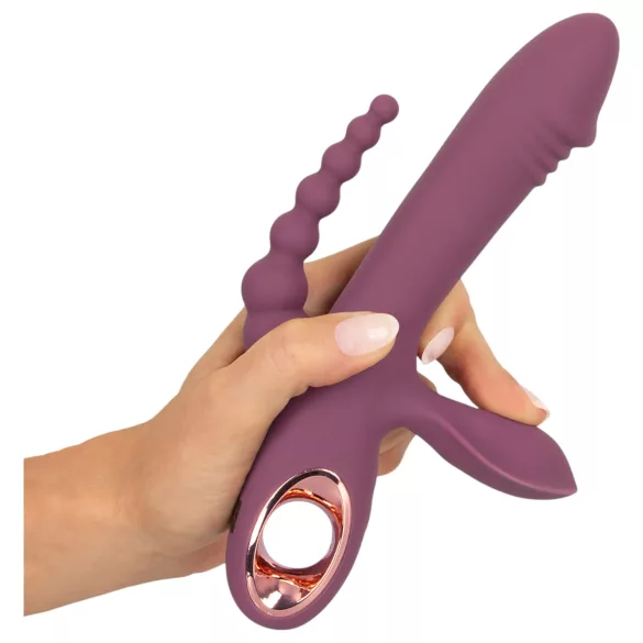 You2Toys - vibratorius su trimis atšakomis - įkraunamas - violetinis