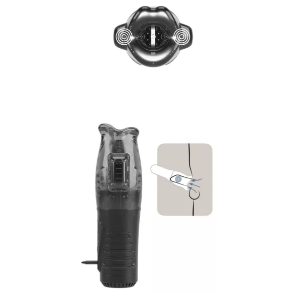 Stroker - vibruojantis masturbatorius su siurbimu - pilkas