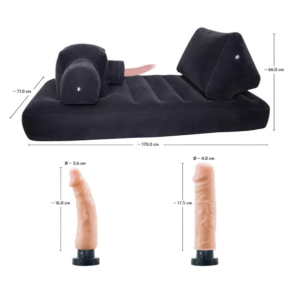 You2Toys Velvet Luxury - sekso mašina su integruota lova - juoda