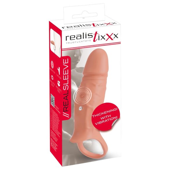 Realistixxx - natūrali vibruojanti penio mova su stimuliuojančiu žiedu