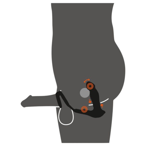 Rebel - prostatos vibratorius - stūmoklinis - juodas