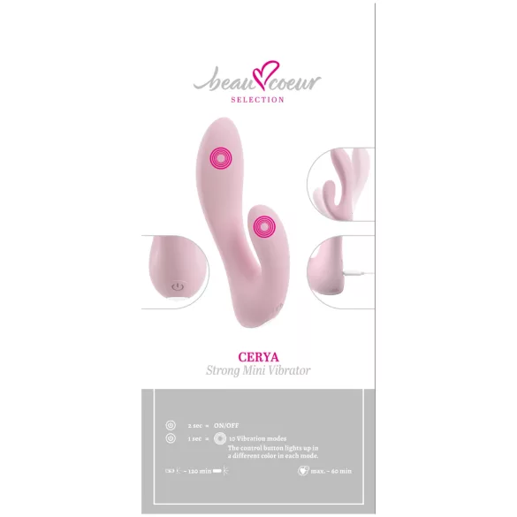 Beau Coeur Cerya - mini vibratorius klitoriui - šviesiai rožinis