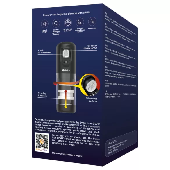 Snail Vibe Ikon Spark - automatinis masturbatorius - juodas