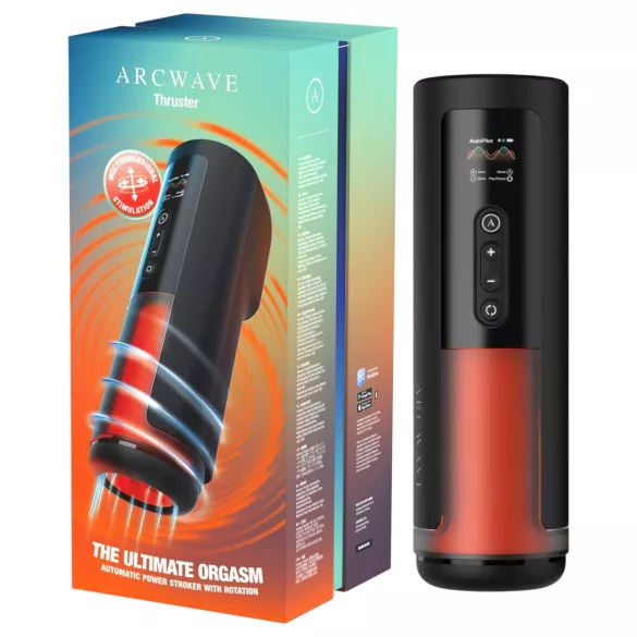 Arcwave Thruster - stumiantis ir besisukantis automatinis masturbatorius (juodas)