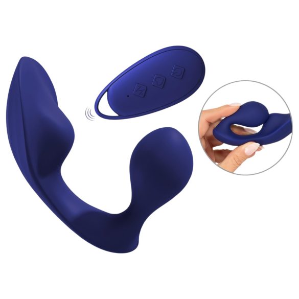 SMILE - nuotolinio valdymo analinis ir kelnaičių vibratorius (mėlynas)