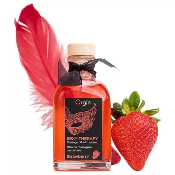 Orgie Sexy Therapy - masažo aliejų rinkinys - braškių aromato