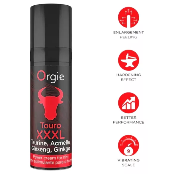 Orgie Touro XXXL - erekcijos kremas vyrams - stiprus poveikis - 15ml