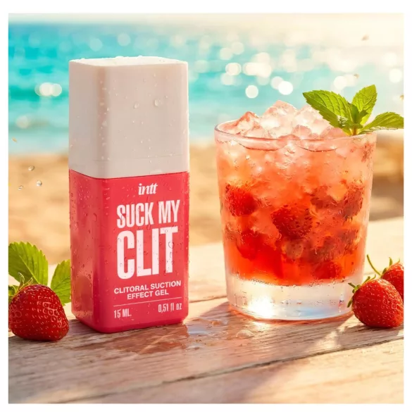 Intt Suck My Clit - klitorio stimuliuojantis gelis moterims - braškių (15 ml)