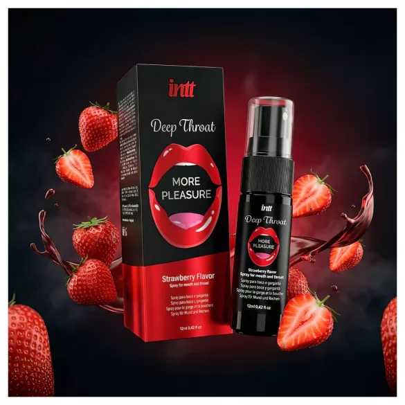 intt Deep Throat - gerklės purškiklis - braškinis (12 ml)