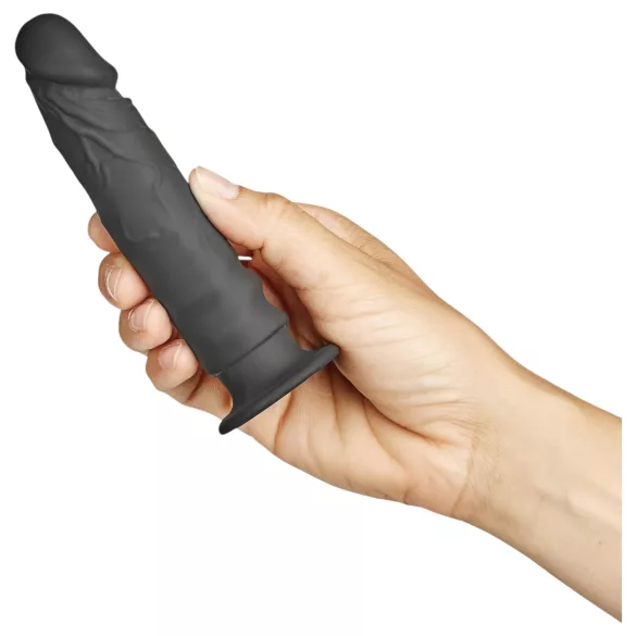 Baseks Slimline - juodas analinis dildo su siurbtuku