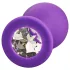 Baseks - silikoninis analinis kaištis su kristalais (violetinis) - 8 cm