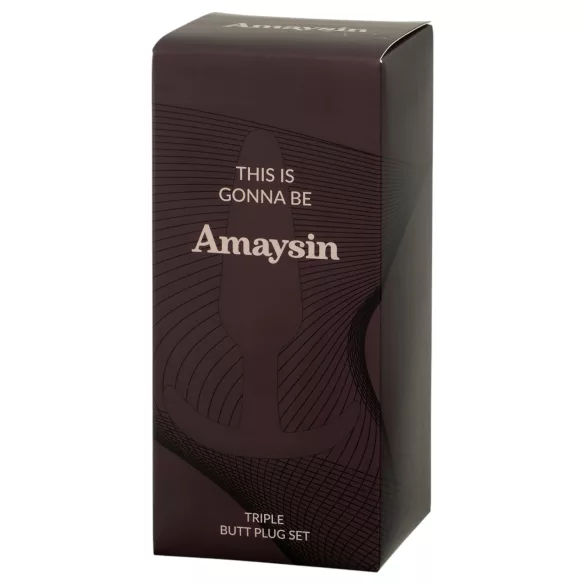 Amaysin - silikoninių analinių kaiščių rinkinys (juodas ir žalias) - 3 vnt.