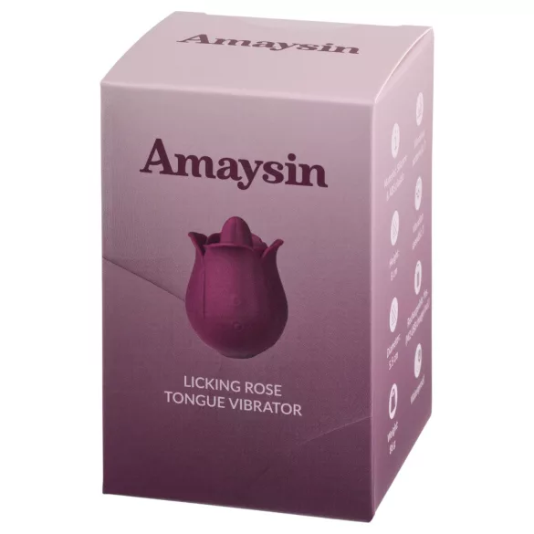 Amaysin - liežuvėlio formos rožės klitorio vibratorius (violetinis)