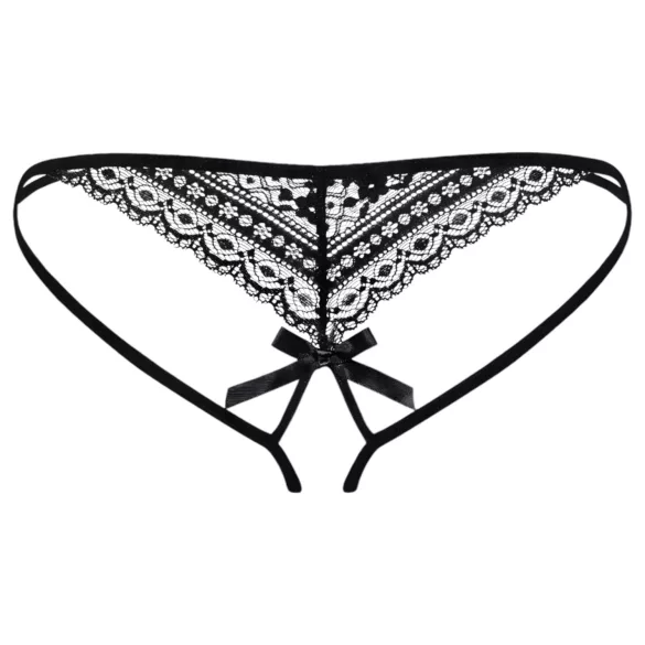 Obsessive Picantina - moteriškos kelnaitės su dvigubais dirželiais - juodos - L/XL