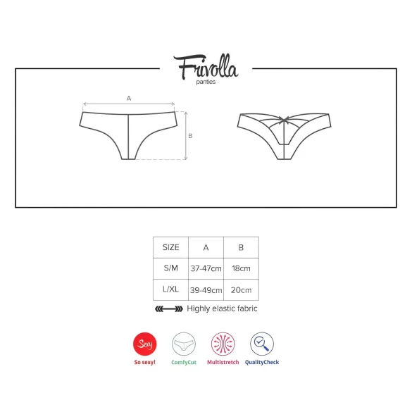 Obsessive Frivolla - pikantiški juodi nėriniuoti apatiniai - L/XL