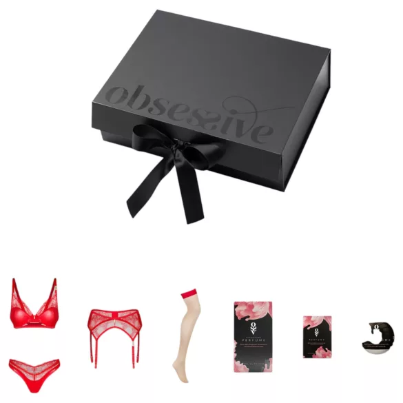 Obsessive Aloisa - seksualus apatinių rinkinys - 6 dalys - raudonas