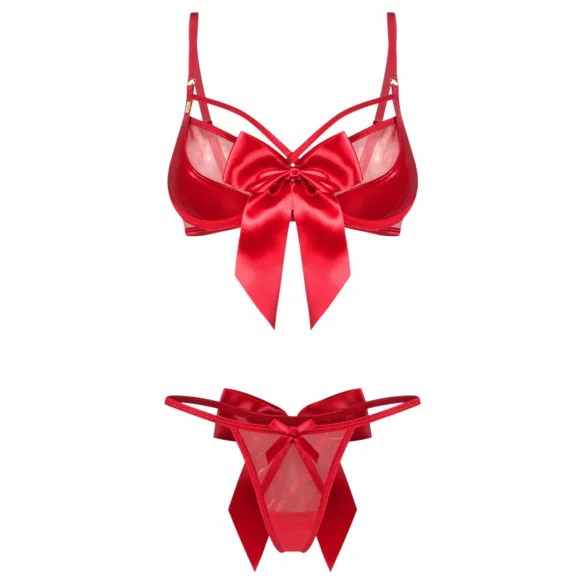 Obsessive Gifty - dviejų dalių seksualus moteriškas apatinis trikotažas (raudonas) - L/XL
