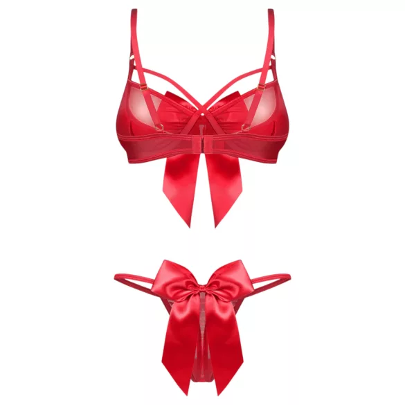 Obsessive Gifty - dviejų dalių seksualus moteriškas apatinis trikotažas (raudonas) - L/XL
