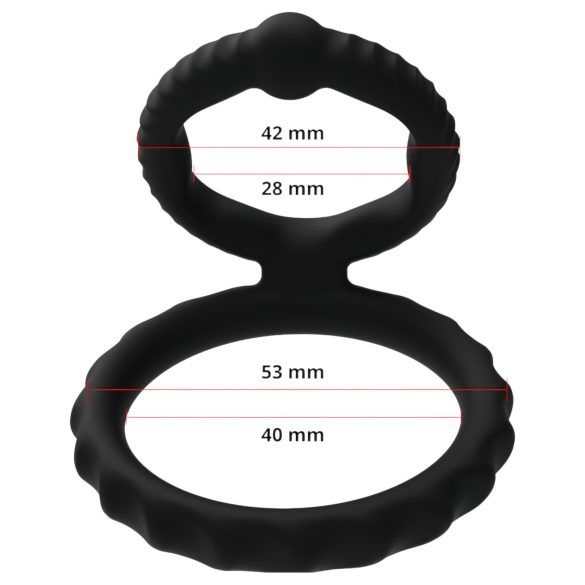 Men's Play - penio ir sėklidžių žiedas - juodas